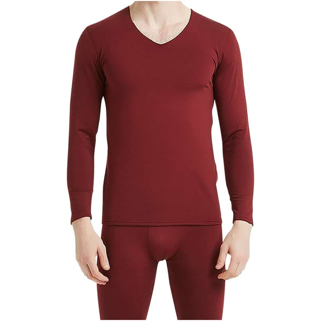SHTXOZHI Men's Thermal Underwear Set Tops and Bottoms Loungewear Cold Weather Base Layer Set