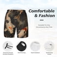 thumbnail image 3 of Rateoe Koi Fish Tranquility Pattern Men’s Swim Shorts with Compression Liner – Double-Layered Quick-Dry Swimwear, Comfortable & Stretchy Beach Shorts-Large, 3 of 6