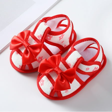 

Sunhillsgrace Baby Sandals Baby Girls Soft Toddler Shoes Toddler Walkers Shoes Bow Princess Shoes Sandals Cute Bowknot Flat Walkers Shoes