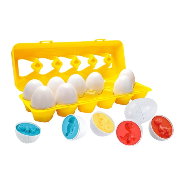 Juego de huevos a juego de 12x, juguete de aprendizaje con forma de juguete a juego para niños de guardería de 3, 4, 5 y 6 años, regalos de