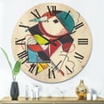 thumbnail image 2 of Designart 'Abstract Compositions Of Colored Geometric II' Modern Wood Wall Clock, 2 of 5