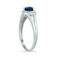 thumbnail image 2 of SZUL Women's Heart Shape Sapphire and Diamond Ring in 10K White Gold, 2 of 6