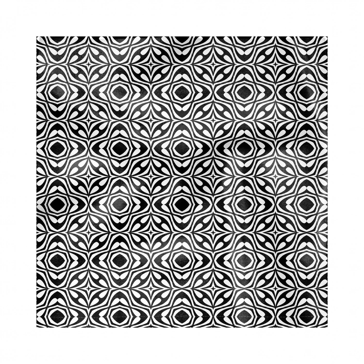 Abstract Decorative Napkins Set of 4, Retro Times Themed Monotone