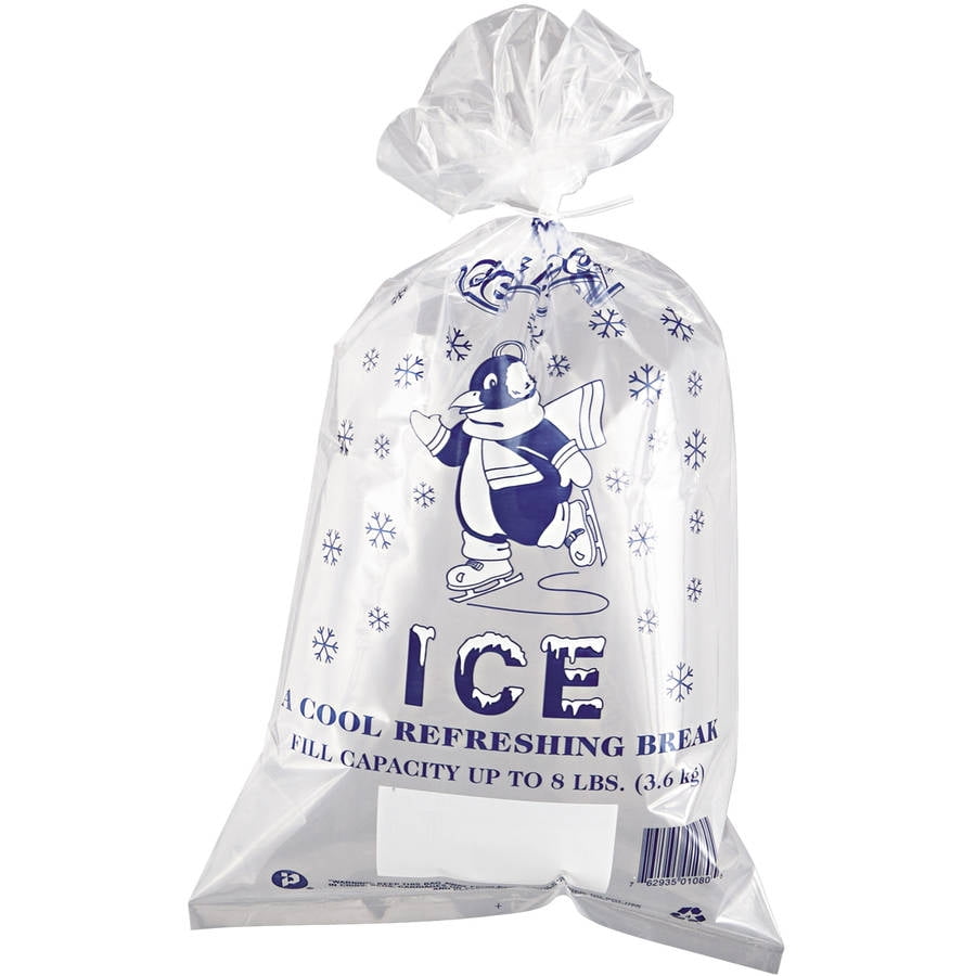Inteplast Group Twist Tie Ice Bags, 8 lb, Clear/Blue, 100 Ct Walmart