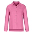 thumbnail image 5 of Long Sleeve Shirts for Women 2026 Spring Cotton Linen Roll Up Sleeve Button Down Collared Dressy Casual Office Work Blouse, 5 of 5