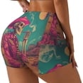 thumbnail image 2 of Fotbe Western Desert Skull Cowboy (2) Seamless Shorts, Womens Workout Shorts High Waist Stretch Booty Short for Gym/Yoga/Running/Biking-Small, 2 of 9