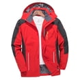 thumbnail image 4 of Men's Lightweight Windproof Waterproof Hiking Jacket Windbreaker Long Sleeve Hooded Outdoor Spring Fall Full Zipper Rain Coat for Camping Cycling Big and Tall Size XL-8XL Red, 4 of 4