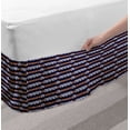 thumbnail image 2 of Ethnic Bed Skirt, Abstract Motif with Horizontal Folk Bands Vintage Culture Design, Elastic Bedskirt Dust Ruffle Wrap Around for Bedding Decor, 4 Sizes, Indigo Ginger White, by Ambesonne, 2 of 2