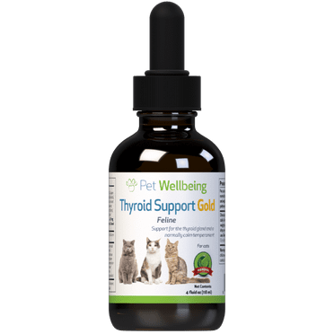 Pet Wellbeing Natural Cat Hyperthyroidism Support - Thyroid Support Gold 4oz (118ml)