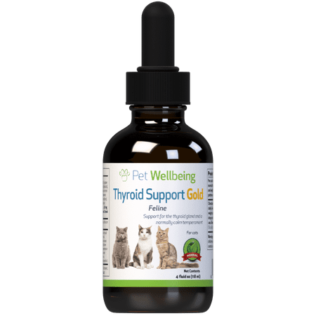 UPC: 0661822001189 | Pet Wellbeing Natural Cat Hyperthyroidism Support – Thyroid Support Gold 4oz (118ml)
