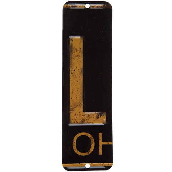 License Plate Letter L Metal Sign Home Decoration Wall Decor