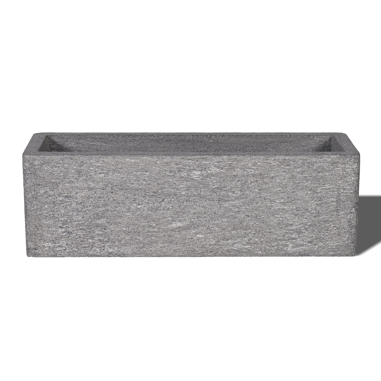 TerraDeco 24 Inch Rectangular Concrete Planter,Durable All-Weather Use with Drainage Holes,Large Rectangular Planter for Outdoor Indoor Plants