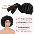 thumbnail image 4 of Satin Hat Silk Hat For Sleep Double Layered Satin Lined Hair Cap With Ribbon Bonnet For Women Natural Curly Hair Black, 4 of 4
