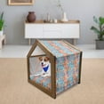 thumbnail image 3 of Abstract Pet House, Vertical Stripes in Colorful Design Grunge Brush Stroke Arrangement Hand Drawn, Outdoor & Indoor Portable Dog Kennel with Pillow and Cover, 5 Sizes, Multicolor, by Ambesonne, 3 of 5