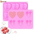 thumbnail image 3 of Spencer Diamond Heart Silicone Cake Mold, 6 Cavities Non-stick Silicone Mold Tray Baking Tool for Chocolate Candy Cake Jelly "Pink", 3 of 8