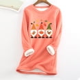 thumbnail image 1 of Hauts d'Automne pour Femmes, Chandail en Molleton Épais en Polaire à Manches Longues, Imprimé Velours, Chaud, Col Rond, sous-Vêtements Décontractés pour Femmes en Liquidation, 1 of 3