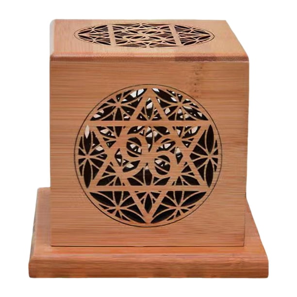 Caja de madera para quemador de incienso, colección de estuches para incienso, porta incienso artesanal Patrón 96