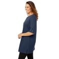 thumbnail image 3 of Woman Within Plus Size Perfect Roll-Tab-Sleeve Notch-Neck Tunic, 3 of 6