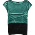 thumbnail image 1 of Alfani Womens Colorblock Pullover Blusa, Verde, Grande, 1 of 2