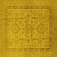thumbnail image 1 of Ahgly Company Machine Washable Indoor Square Oriental Yellow Industrial Area Rugs, 4' Square, 1 of 4