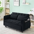 thumbnail image 5 of JERFIT Modern Convertible Sofa Bed 3 in 1 Pull Out Sleeper with Pillows, Flannelette Upholstery, for Small Space Living Room, Apartment, Dorm, Guest Room, Black, 5 of 10