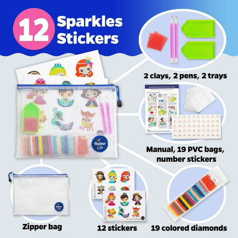 57PCS Diamond Painting Stickers for Kids - Fun DIY Diamond Painting Kits  for Kids Arts and Crafts for Kids Ages 8-12/6-8 Gem Sticker Art Kits for  Kids Adult Beginners Gift Animal-small gem
