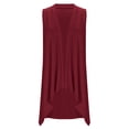 thumbnail image 2 of Lightweight Cardigans for Women Open Front Summer Casual Draped Jacket Vest Plus Size Sleeveless Blouses (XL, Red), 2 of 7