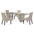thumbnail image 2 of Murano Wood Double Pedestal Dining Table in Silver Leaf with Glass Top, 2 of 4