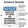 thumbnail image 2 of (2 Pack) Keep Out Of Pond No Swimming No OSHA Notice Sign 12 Inch X 18 Inch Indoor / Outdoor Rust-Free Aluminum Metal Signs for Workplace, Workshop, and Construction Site, Made in the, 2 of 8