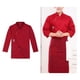 thumbnail image 1 of Chef Coat Camarero de cocina Ropa de camarera Chef Wear Button ligera Uniforme para Hotel Servicio de comida Cocina Pub Hombres L rojo, 1 of 8