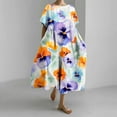 thumbnail image 1 of WILLBEST Robe Noire Déguisement Robes d'Été Boho pour Femmes avec Poches Robe Maxi en Lin Grande Taille Décontractée Robe Longue Fluide, 1 of 6