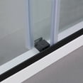 thumbnail image 4 of Vinnova Spezia 64" W x 76" H Double Sliding Frameless Glass Shower Door in Matte Black, 4 of 14