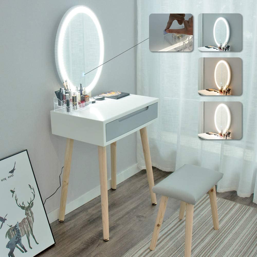 Elewish Makeup Vanity Table Set With 3, How To Make A Small Vanity Table
