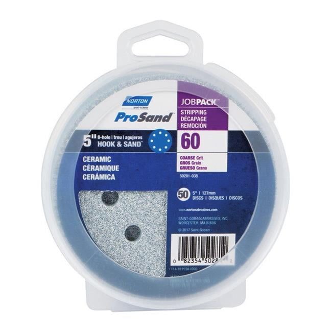 Norton ProSand 5 in. Dia. Sanding Disc 60 Grit Coarse Hook and Loop 50