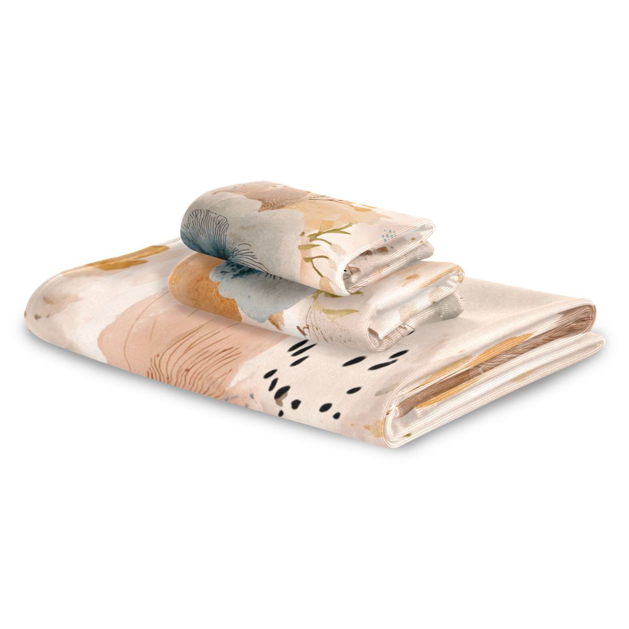 3 Piece Bath Towels Set Bath Towel, Hand Towel and Face Towel for Bathroom, Gym, Hotel Hazy Ethereal Flowers