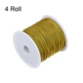 thumbnail image 3 of 4 Rolls Nylon Beading Thread Knotting Cord 0.8mm 50 Yards Braided Nylon Crafting Satin String, Goldenrod, 3 of 5