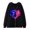 Black, variant on Hoodies for Women Long Sleeve Full Zip Vintage Heart Print Dark Streetwear Sweatshirt Jacket Casual Black XXL
