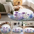 thumbnail image 5 of Round Rug 4Ft Washable Non-Slip, Watercolor Floral Circle Area Rugs for Living Room Bedroom, Spring Garden Onion Flowers Lavender Plants Indoor Floor Mats Carpet Runner for Home Decor Aesthetic, 5 of 8