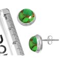 thumbnail image 3 of 925 Sterling Silver Women Jewelry Copper Green Turquoise Earring, 3 of 5