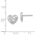 thumbnail image 3 of 925 Sterling Silver Rhodium Plated CZ Heart Post Earrings; for Adults and Teens; for Women and Men, 3 of 3