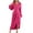Hot Pink, variant on Enjoytime Long Dresses for Women Solid Color V-Neck Long Sleeve Satin Party Dress Elegant Fashion Wedding Guest Dresses