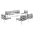 thumbnail image 2 of Modway Harmony 8-Piece  Sunbrella® Outdoor Patio All Mesh Sectional Sofa Set in Gray Gray, 2 of 10
