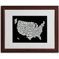thumbnail image 2 of Trademark Fine Art "BLACK-USA States Text Map" Matted Framed by Michael Tompsett, 2 of 2