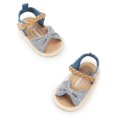 thumbnail image 5 of Newborn Baby Girls Infant Summer Sandals PU Leather Bow-knot Crib Shoes Prewalker Fashion Girls Canvas Sandals Kids Beach Shoes Baby Walking Shoes First Walkers, A3,12-18M, 5 of 6