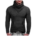 thumbnail image 1 of Rbaofujie Chandails d'Automne Mode Hommes Décontracté à Boutons Manches Longues Décontracté Uni Col Roulé Chandail Blouse Gris Foncé Chandails pour Hommes, 1 of 9