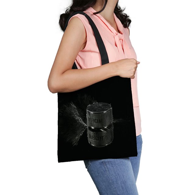 ABPHQTO Bolsa de lona con diseño de disco de hockey Bolsa reutilizable Bolsas de la compra Bolsa de asas 36x41 cm