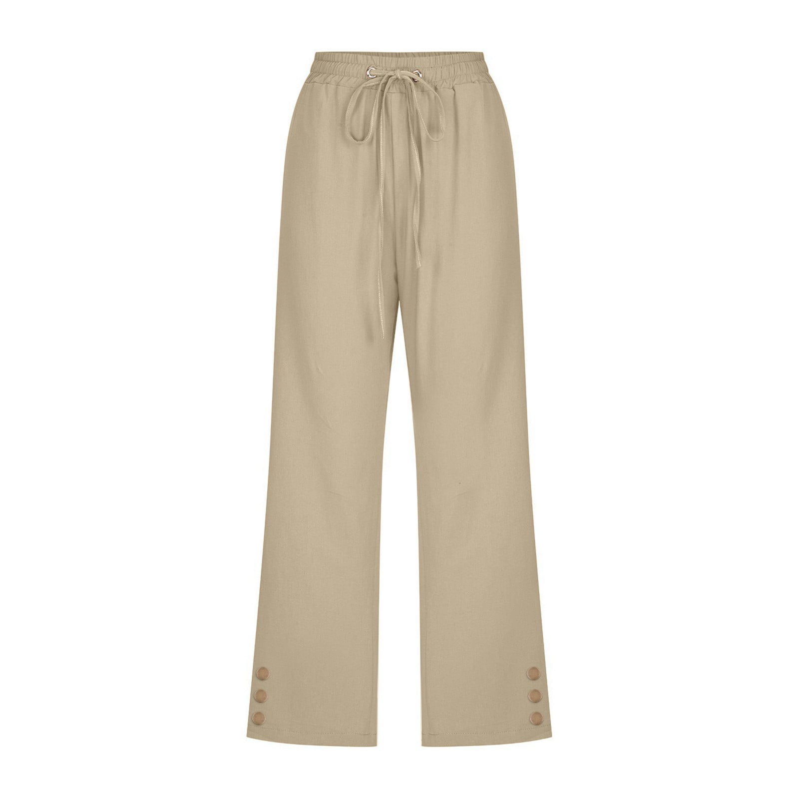 Khaki Capri Work Trousers BOBOGOJP Womens Cotton Cropped Pants