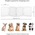 thumbnail image 5 of Wooden Freestanding Foldable Pet Gate for Dogs, 24 inch 4 Panels Step Over Fence, Dog Gate for The House, Doorway, Stairs, Extra Wide (White, 24" Height-4 Panels), 5 of 8