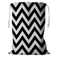 thumbnail image 1 of EREHome Black and White Zigzag Storage Basket Laundry Bag with Drawstring 24x32 Inch, 1 of 2