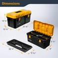 thumbnail image 6 of POWERTEC 22 inch Tool Box with Trays - Lockable, Metal Latch, Organizer, Portable Storage for Tools, Small or Mid-Sized Parts (72363), 6 of 7